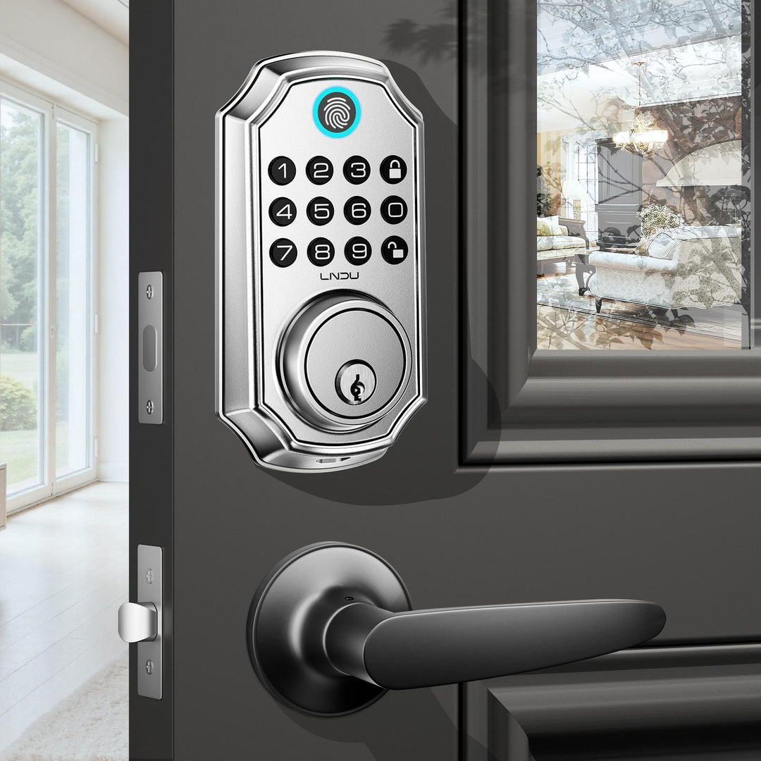 Digital door handle lock with anti-peep keypad