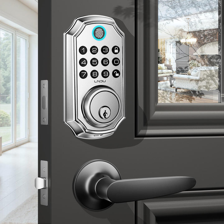 Digital door handle lock with anti-peep keypad