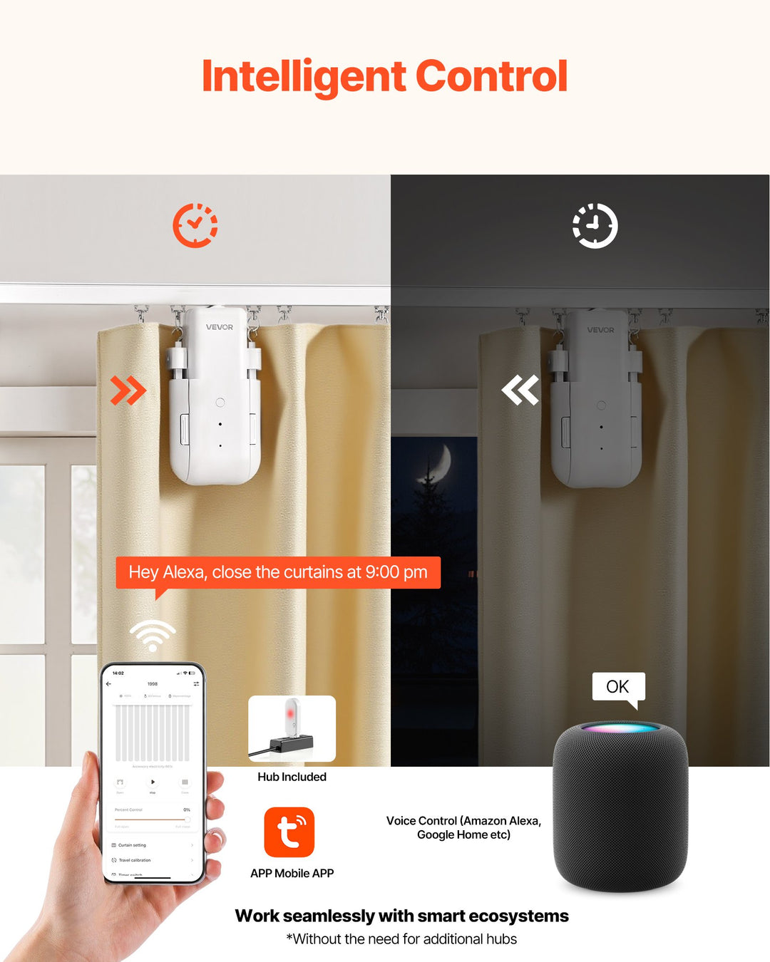 App controlled motorized curtain opener for smart homes