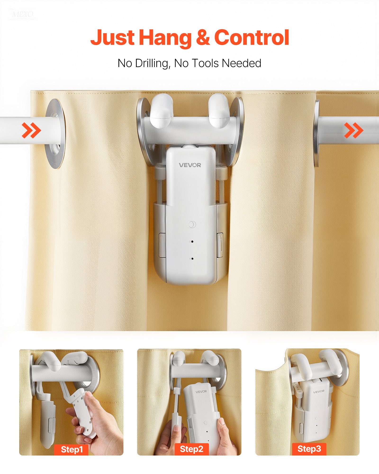 Automatic curtain opener with app control in a smart home
