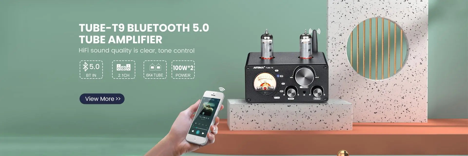 AIYIMA T9 Pro Stereo Vacuum Tube Amplifier