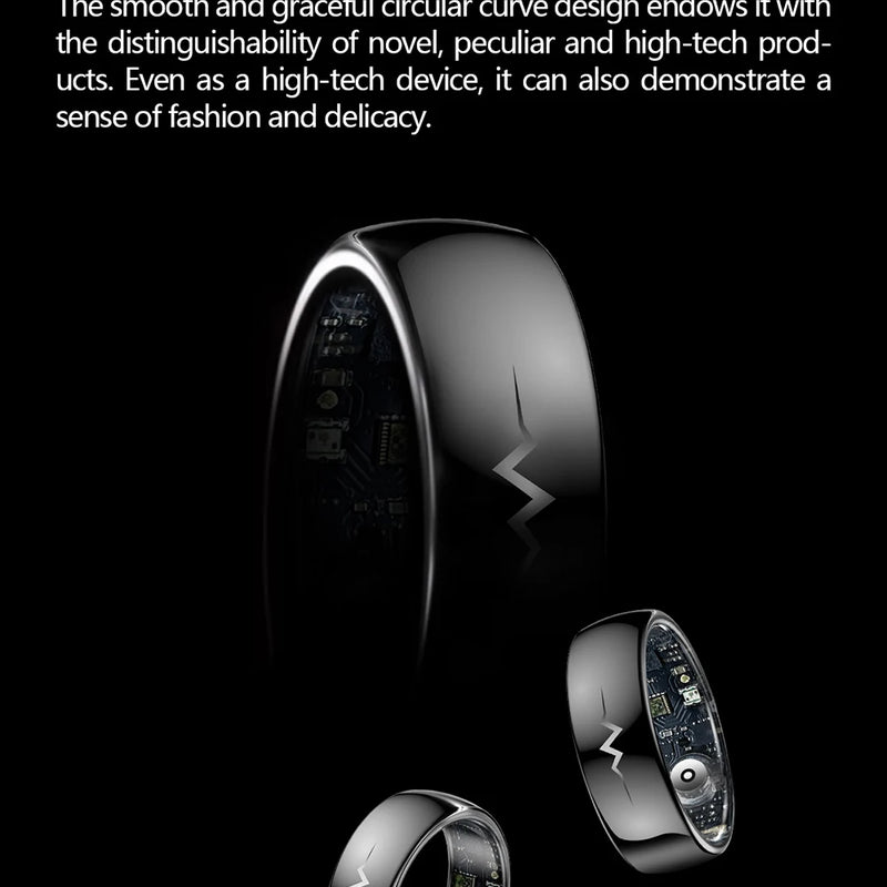 ECG Health Smart Ring – Heart, Blood Oxygen, Sleep Monitor, 5ATM Waterproof