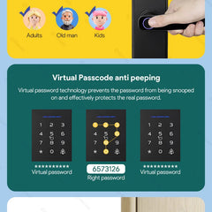 Fingerprint Lock Waterproof Wifi Remote Control Bluetooth TTLock App Card Digital Code Keyless Electronic Smart Door Lock