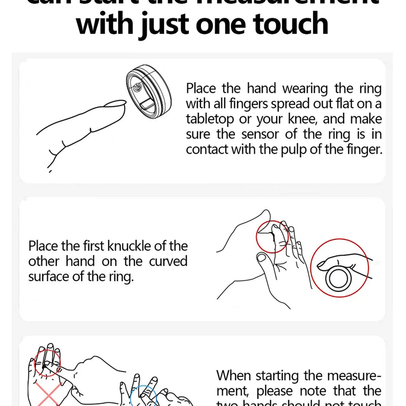 ECG Health Smart Ring – Heart, Blood Oxygen, Sleep Monitor, 5ATM Waterproof