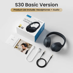 HAYLOU S30 Wireless Bluetooth 5.4 Headphones with ANC & 80H Playtime