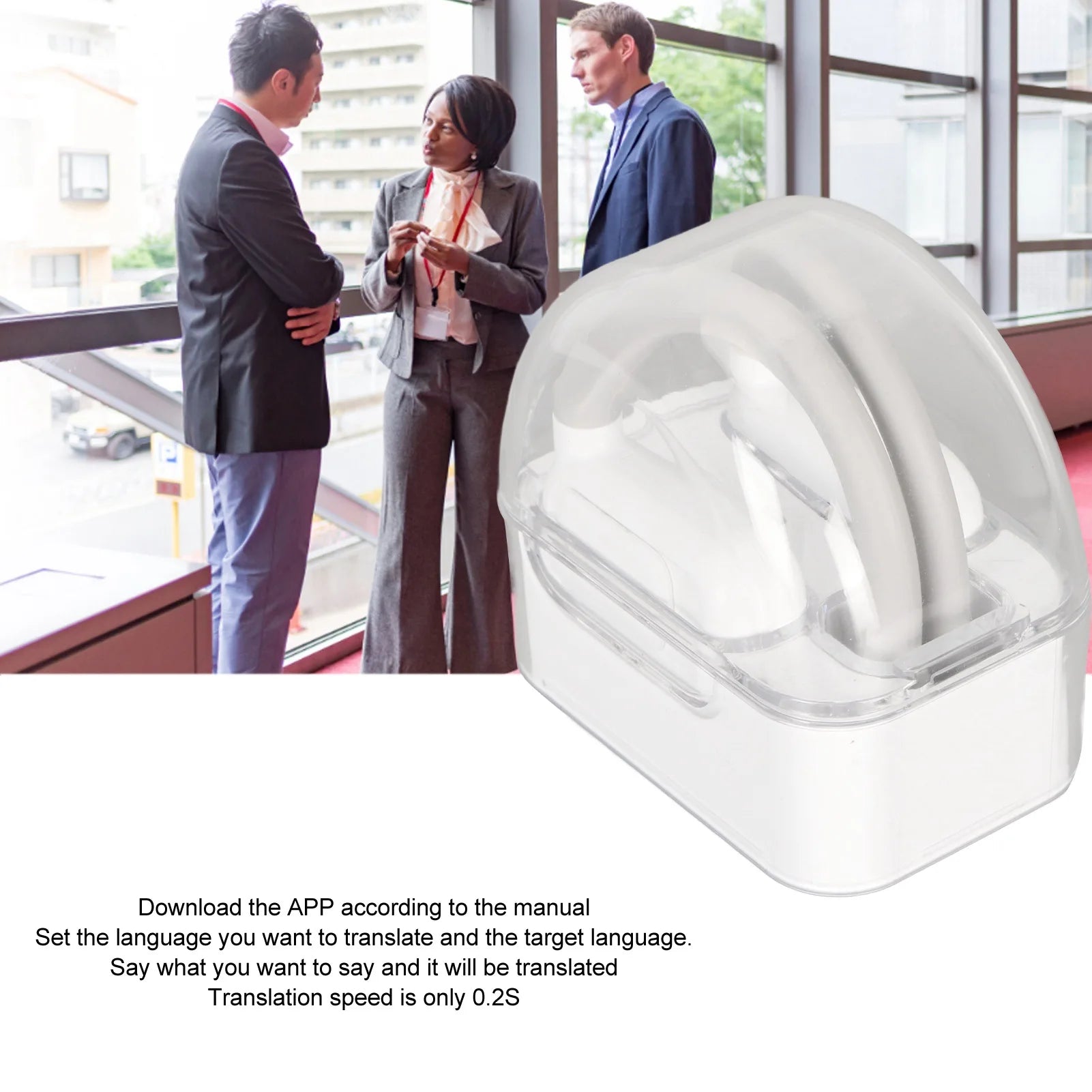 Language Translator Earbuds – 0.2s Fast Translation, 144 Languages, Bluetooth 5.3