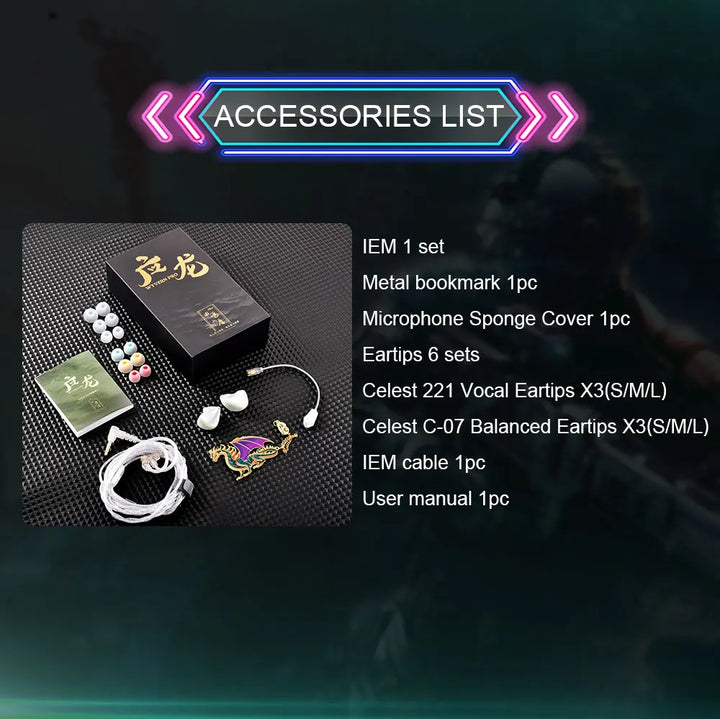 Kinera Celest Wyvern Earphone Cable with Detachable Boom Mic