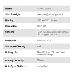 HAYLOU Solar 5 Voice Calling Smartwatch – 1.58