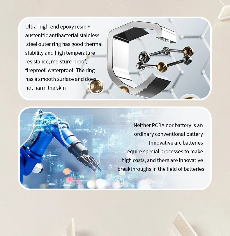 Diamond Inlaid Smart Ring – Health & Fitness Tracker for iPhone/Android