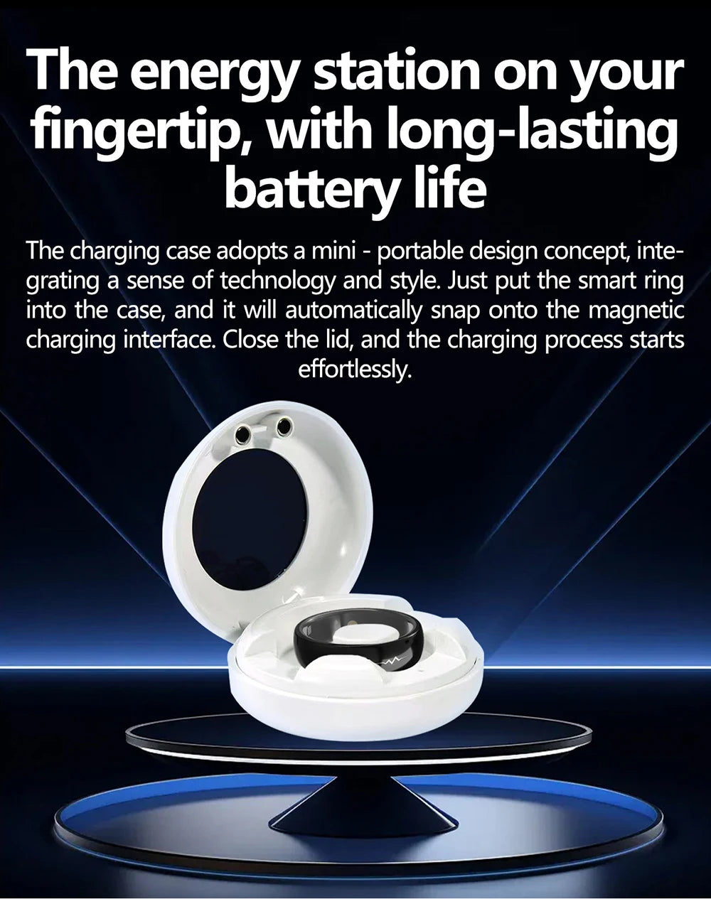 ECG Health Smart Ring – Heart, Blood Oxygen, Sleep Monitor, 5ATM Waterproof