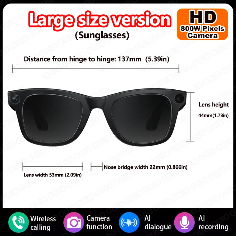 KUMI AI Smart Glasses – Polarized Bluetooth Sunglasses