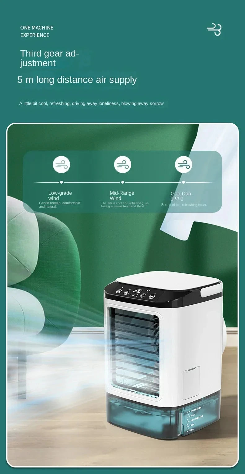 Portable Desktop Air Cooler Fan with Dual Spray & Night Light – 3-Speed Quiet Mist Fan for Home