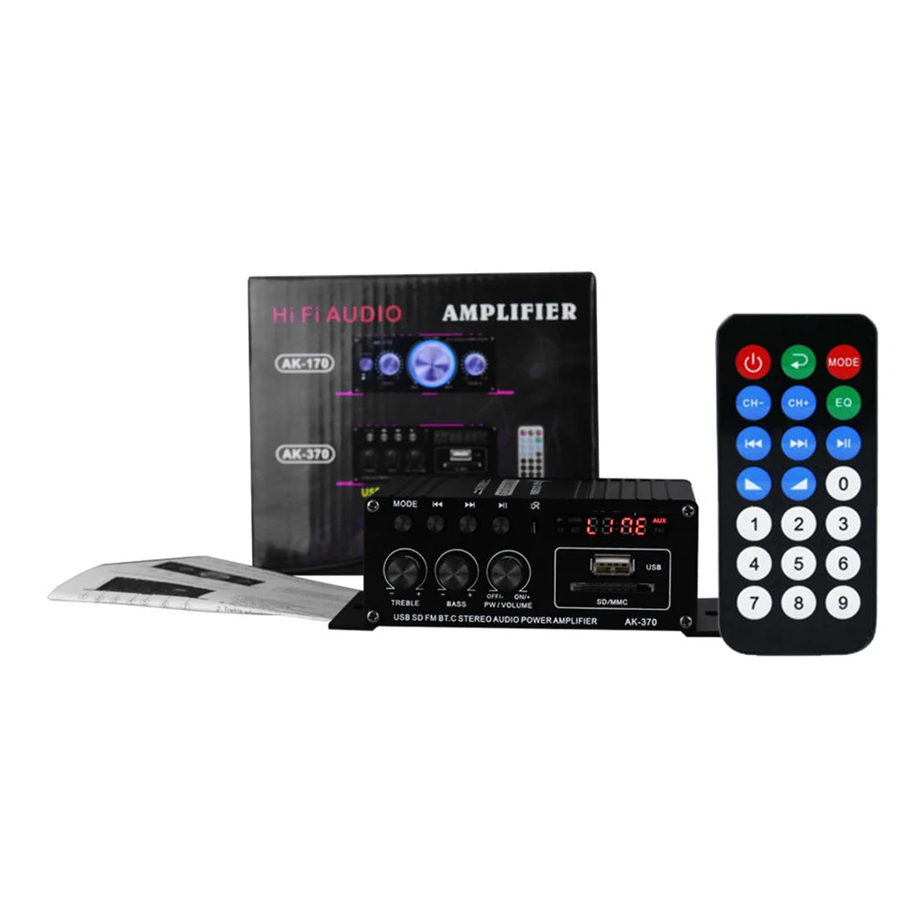 AK-370 2.0 Channel Audio Power Amplifier – 20W+20W, USB OTG Input