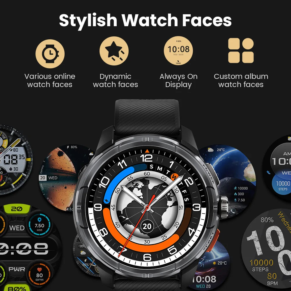HAYLOU Solar Ultra GPS Smartwatch – 1.6” AMOLED, Bluetooth Calls, 5ATM