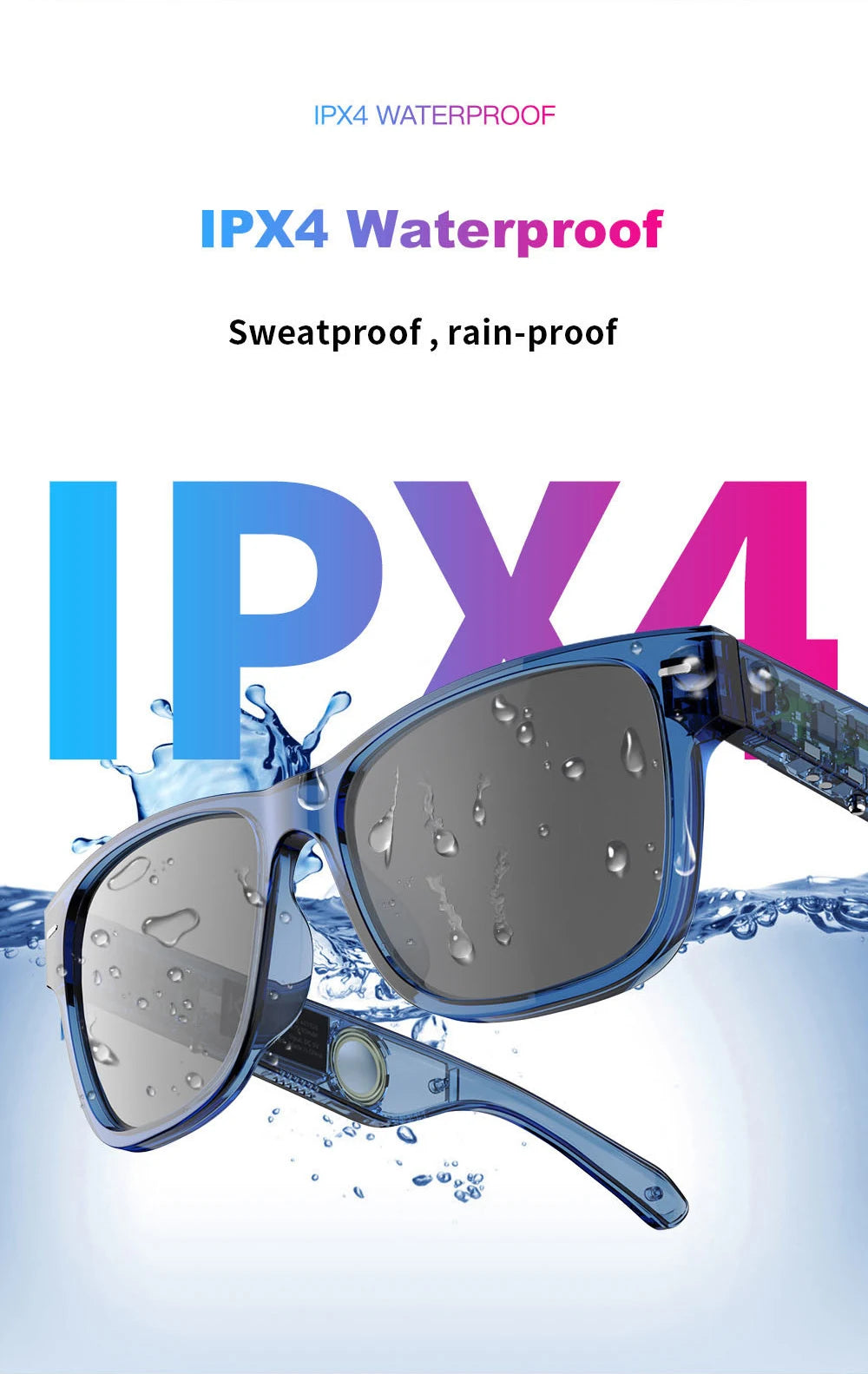 KUMI Meta V1 Smart Bluetooth Sunglasses with AI & Open-Ear Audio