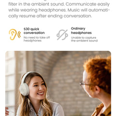 HAYLOU S30 Wireless Bluetooth 5.4 Headphones with ANC & 80H Playtime