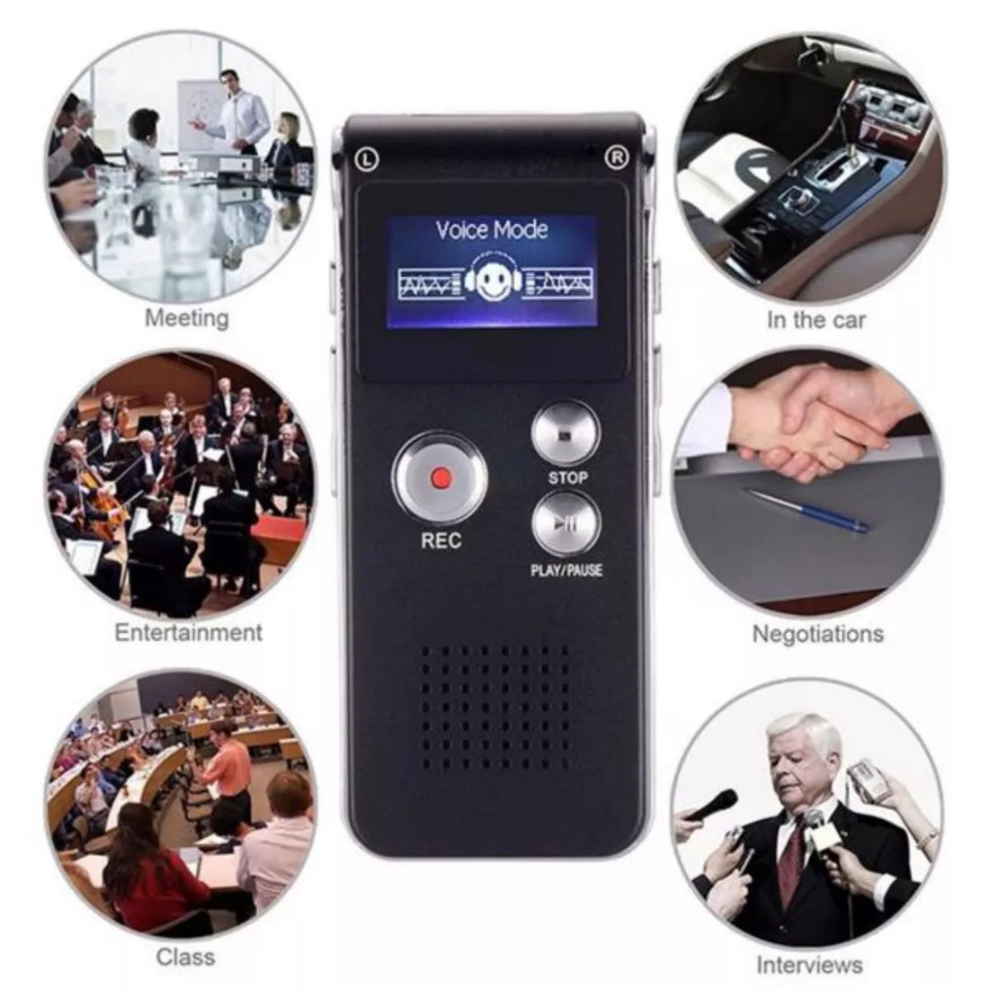 Digital Voice Recorder MP3 Player – 8GB Mini USB Audio Recorder