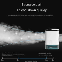HOMEFISH Air Conditioner Portable Fan Desktop Dual Spray Ultrasonic Atomization 3-Speed Mute Air Cooler Night Light Electric Fan
