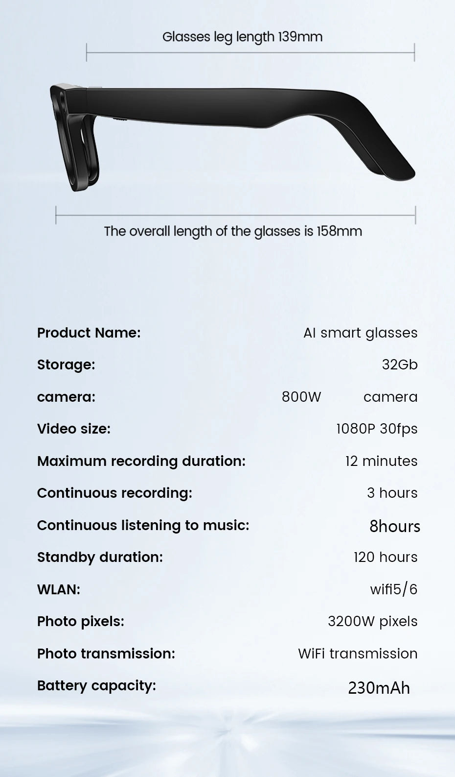 KUMI AI Smart Glasses – Polarized Bluetooth Sunglasses