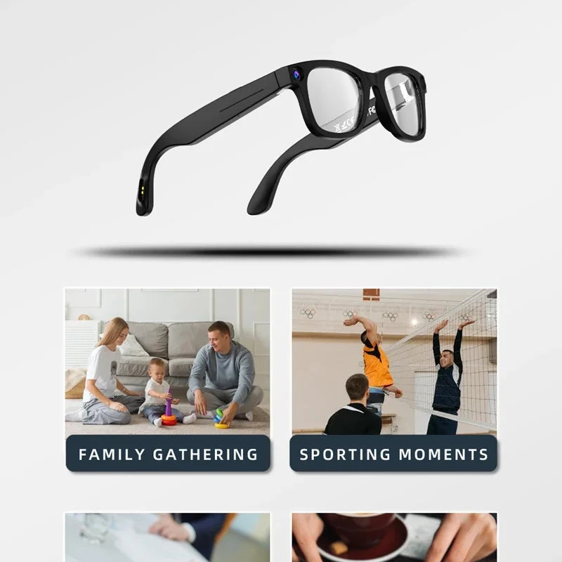 4K 800W pixel Smart AI Glasses Shooting Camera Photo Video Voice Assistant Call Translation Waterproof Bluetooth Glasses
