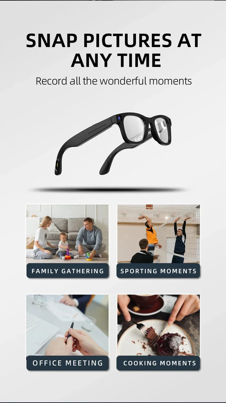 4K AI Smart Glasses with Camera, Voice Assistant &amp; Translation