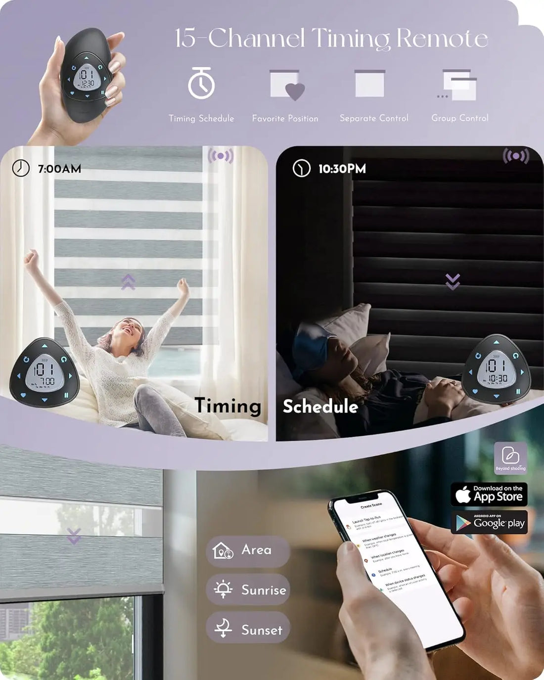 Motorized Zebra Blinds WiFi Smart Control