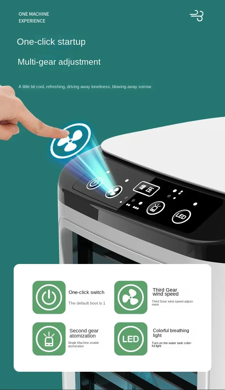 Portable Desktop Air Cooler Fan with Dual Spray & Night Light – 3-Speed Quiet Mist Fan for Home