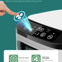 HOMEFISH Air Conditioner Portable Fan Desktop Dual Spray Ultrasonic Atomization 3-Speed Mute Air Cooler Night Light Electric Fan