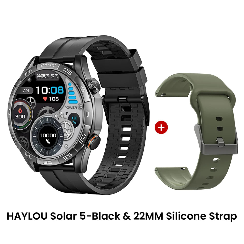 HAYLOU Solar 5 Voice Calling Smartwatch – 1.58" AMOLED, 24H Health Monitor