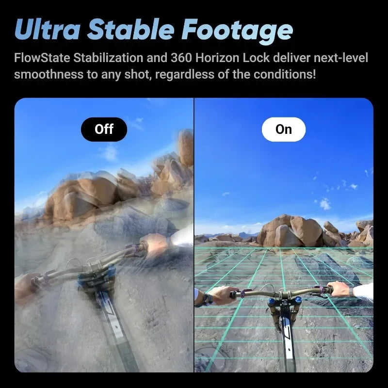 Motorcycle Bundle – 8K Waterproof 360 Action Camera with Stabilization