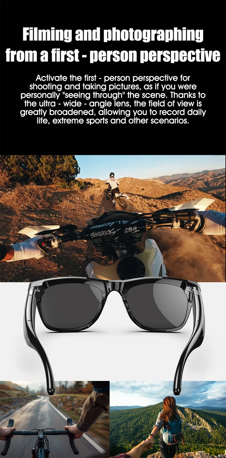 4K AI Smart Glasses with Voice Assistant & 100MP Camera