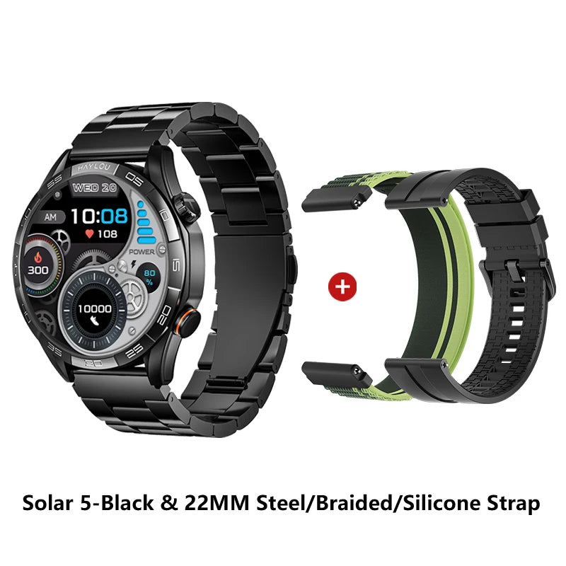 HAYLOU Solar 5 Voice Calling Smartwatch – 1.58" AMOLED, 24H Health Monitor