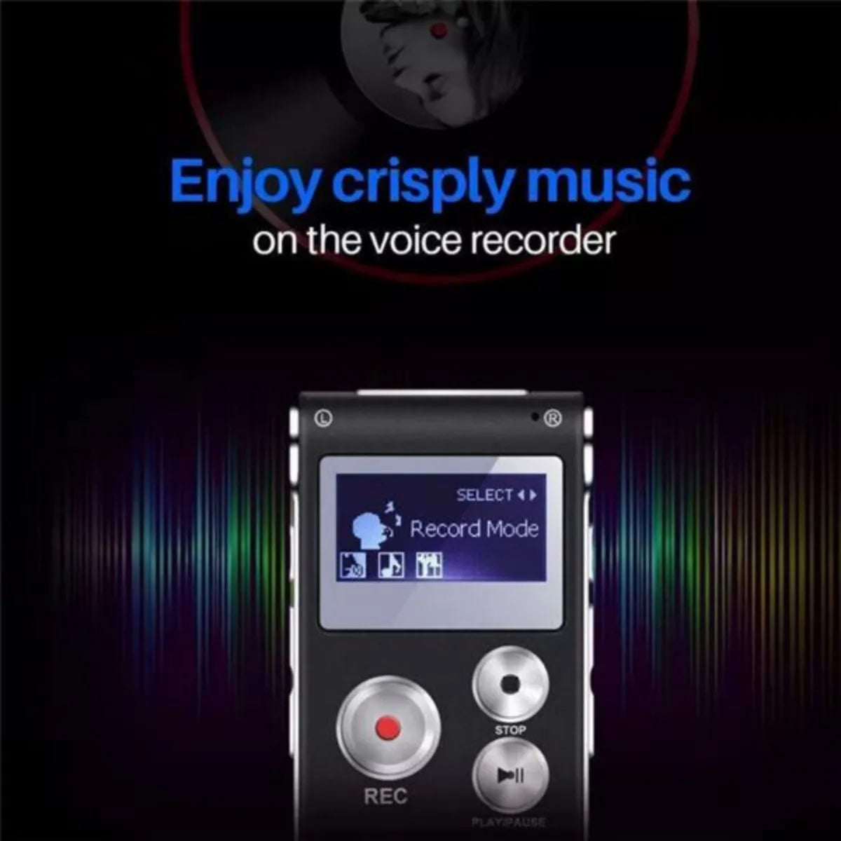 Digital Voice Recorder MP3 Player – 8GB Mini USB Audio Recorder