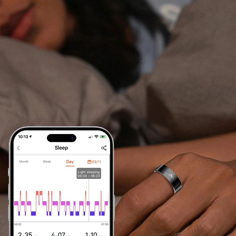 ECG Health Smart Ring – Heart, Blood Oxygen, Sleep Monitor, 5ATM Waterproof