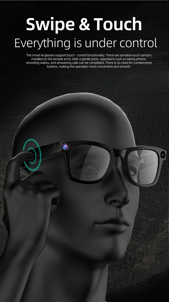 4K AI Smart Glasses with Camera, Voice Assistant &amp; Translation