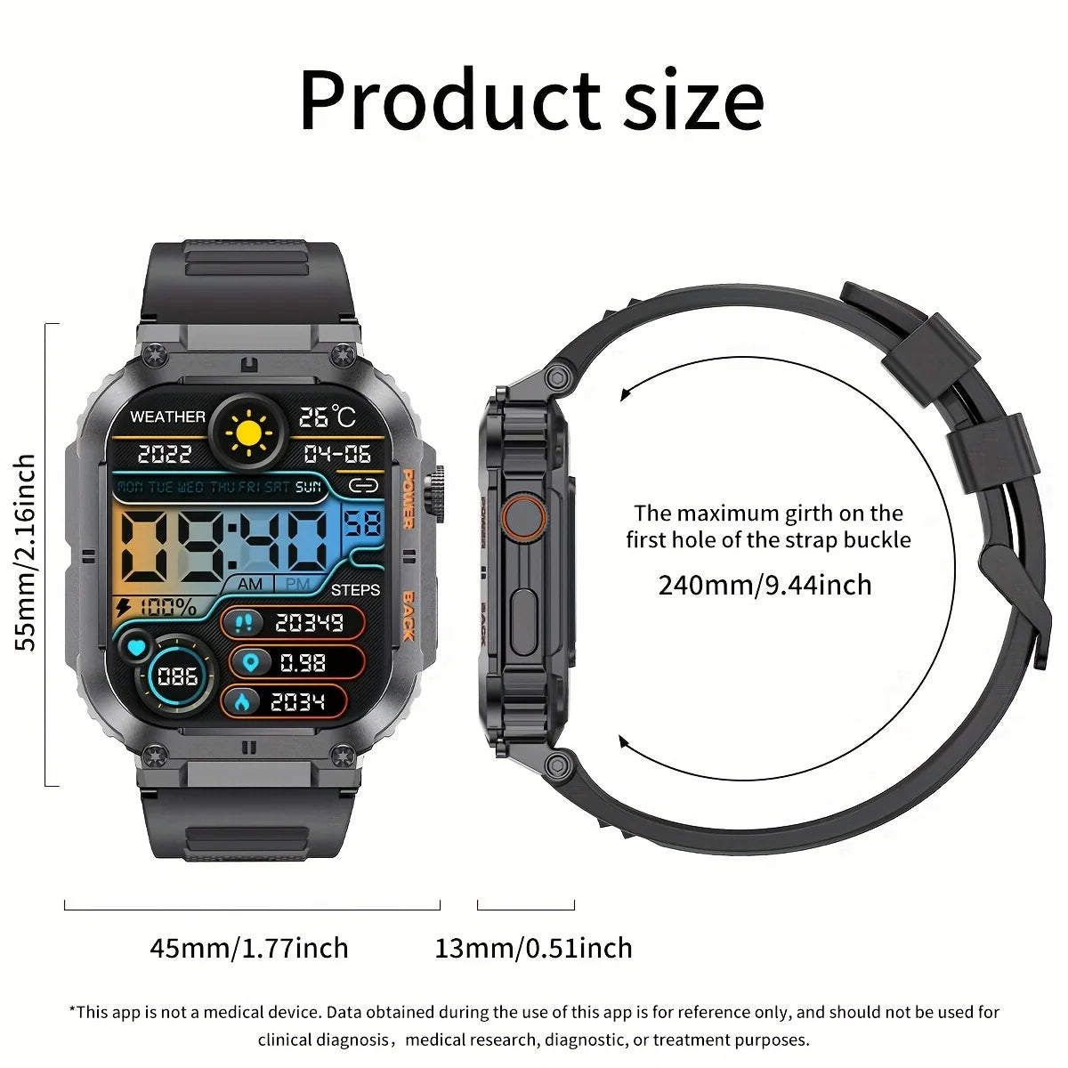 LIGE Outdoor Sports Fitness Smartwatch for Men