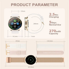 Smart Watch for Women – Call & Fitness Tracker, Waterproof, 1.32