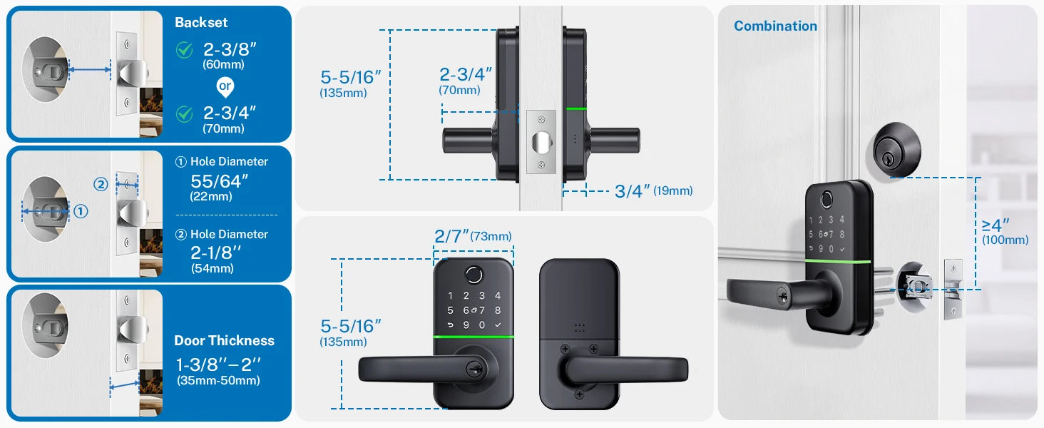 Smart Door Lock with Fingerprint Handle