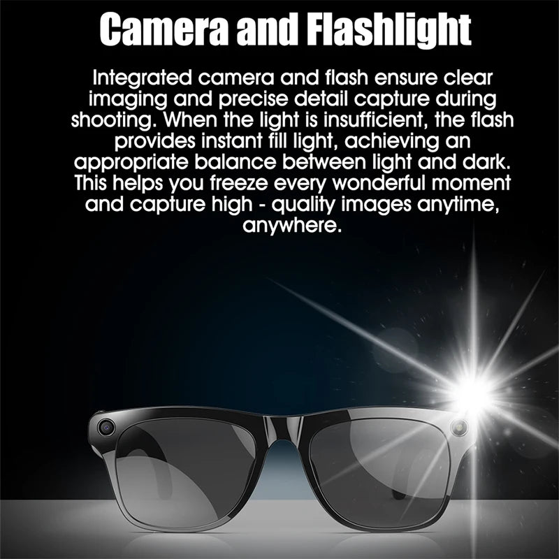 4K AI Smart Glasses with Voice Assistant & 100MP Camera