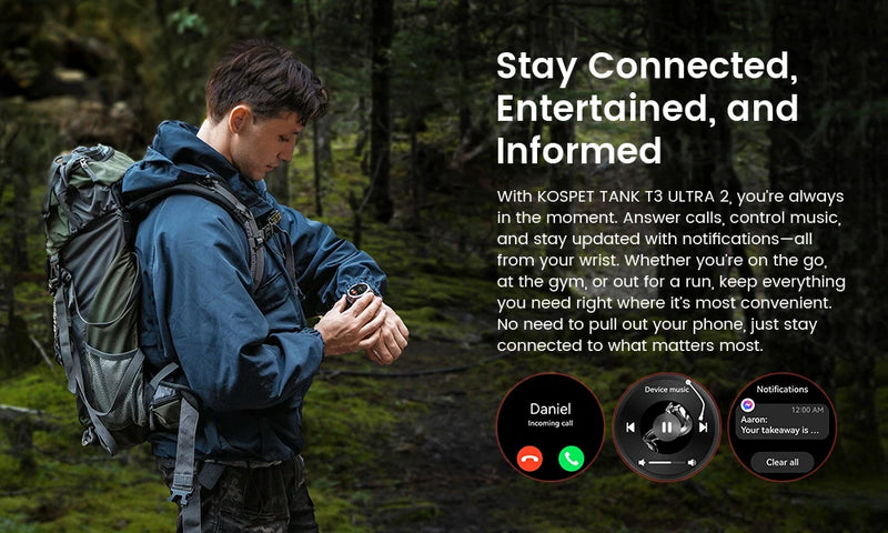 KOSPET TANK T3 Ultra GPS Smartwatch – Compass, Altimeter, Waterproof