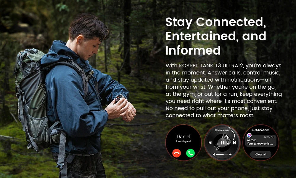 KOSPET TANK T3 Ultra GPS Smartwatch – Compass, Altimeter, Waterproof