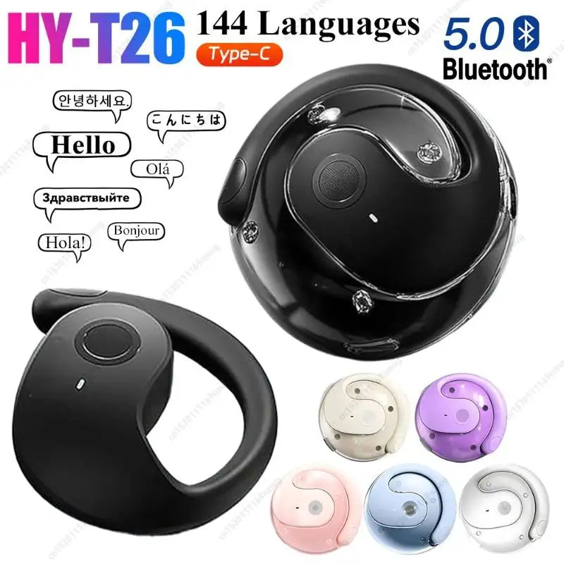 Language Translator Headphones Bluetooth-Compatible 5.0 Real Time Translation Earbuds Supports 144 Languages for Professionals