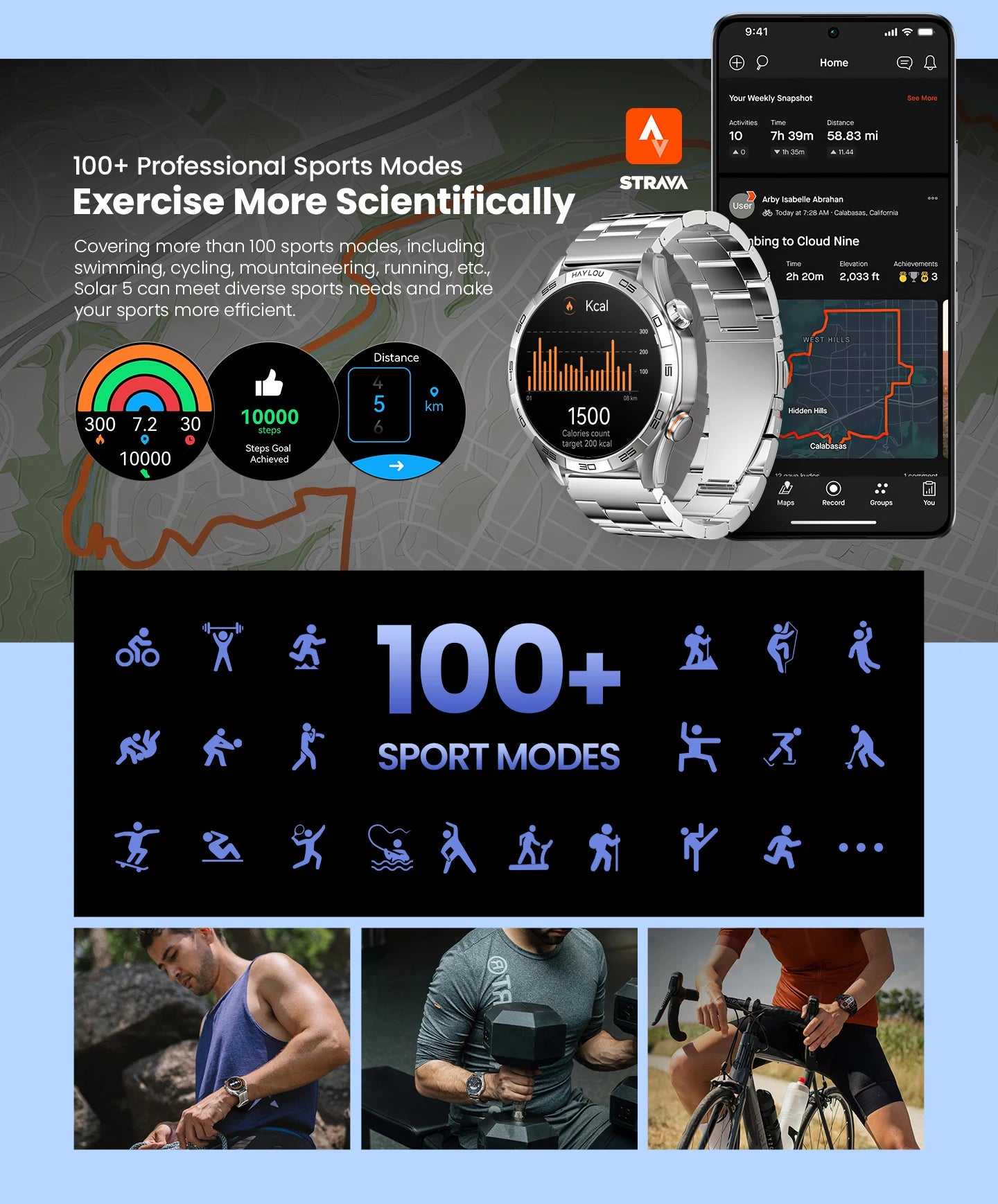 HAYLOU Solar 5 Voice Calling Smartwatch – 1.58" AMOLED, 24H Health Monitor