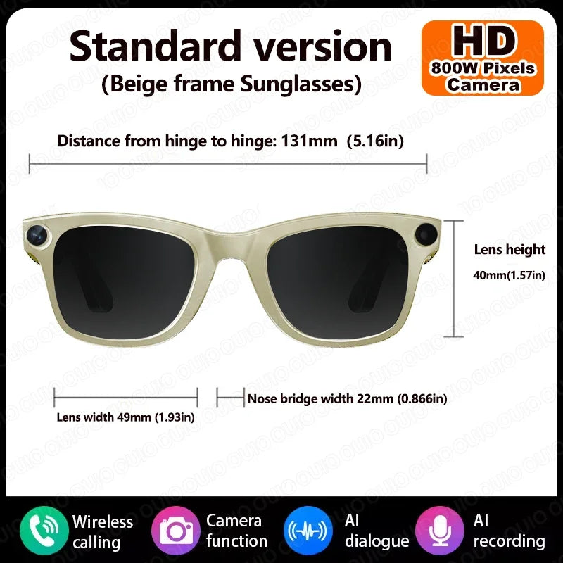 KUMI AI Smart Glasses – Polarized Bluetooth Sunglasses