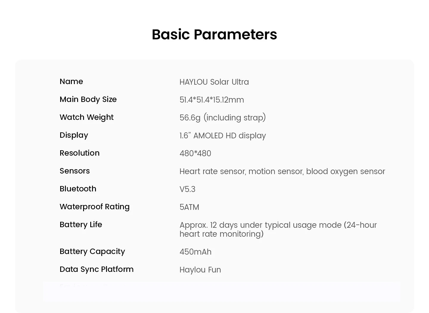 HAYLOU Solar Ultra GPS Smartwatch – 1.6” AMOLED, Bluetooth Calls, 5ATM