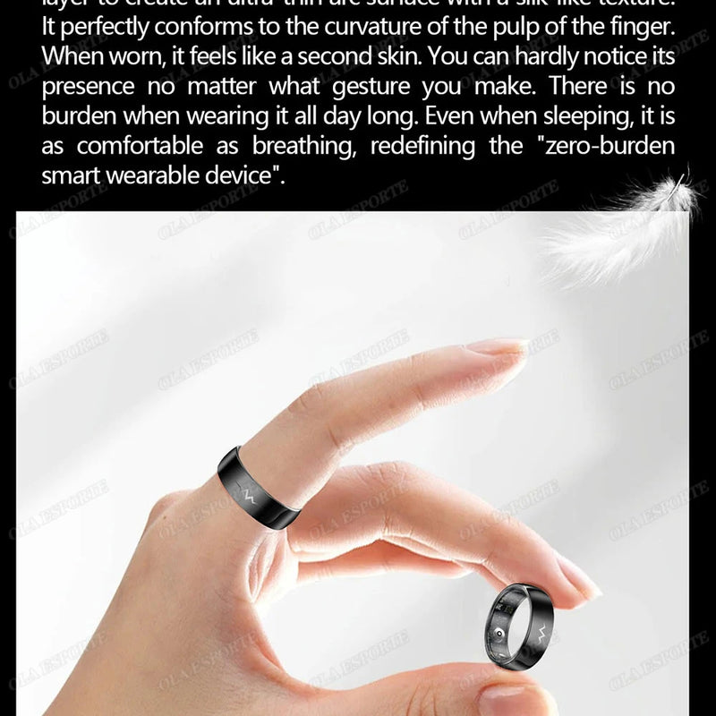 New ECG Monitor Smart Ring 2025 Heart Rate Blood Oxygen Health Monitoring Multi-sport Mode Temperature 3ATM Waterproof Smartring