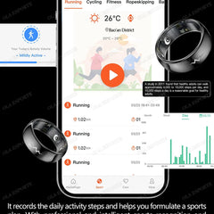 New ECG Monitor Smart Ring 2025 Heart Rate Blood Oxygen Health Monitoring Multi-sport Mode Temperature 3ATM Waterproof Smartring