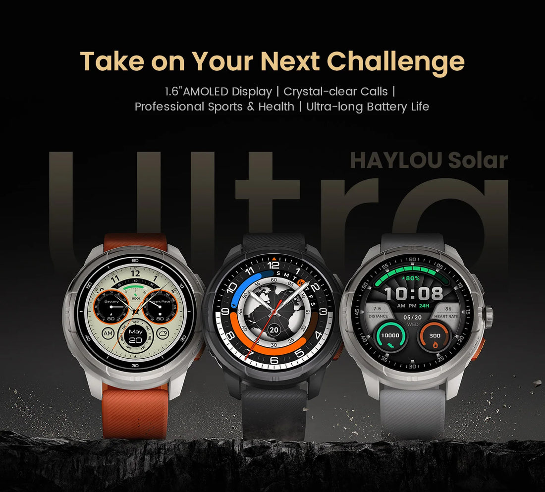 HAYLOU Solar Ultra GPS Smartwatch – 1.6” AMOLED, Bluetooth Calls, 5ATM