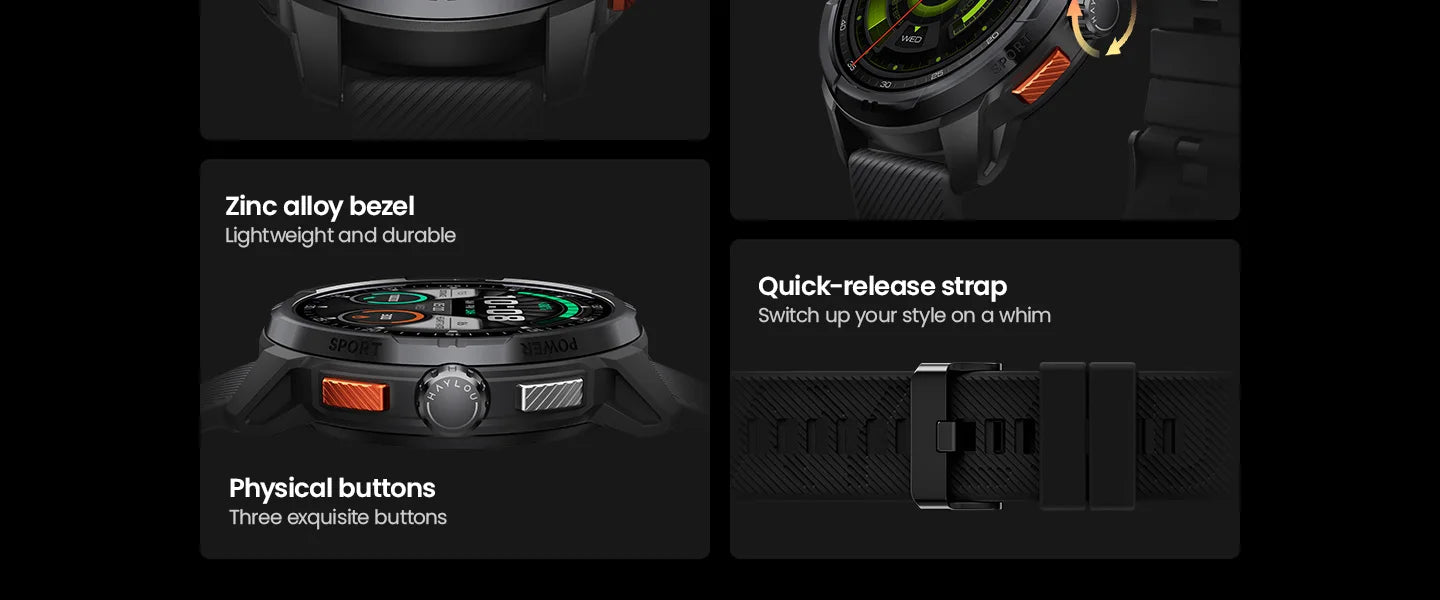 HAYLOU Solar Ultra GPS Smartwatch – 1.6” AMOLED, Bluetooth Calls, 5ATM