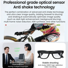 KUMI Meta V1 Smart Glasses Polarized Sunglasses Bluetooth glasses IPX4 Waterproof Open Ear Headphones AI Voice Assistant